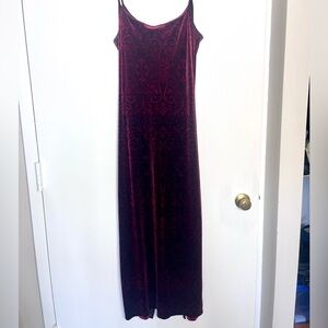 Vintage Y2K Velvet Slip Dress in Deep Burgundy